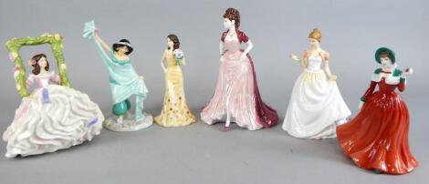 A collection of five Royal Doulton ladies