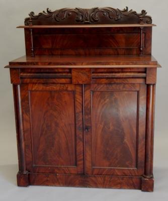 A mid Victorian figured mahogany chiffonier