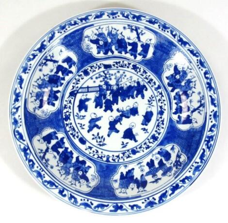 A Chinese blue and white charger