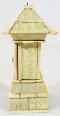 A late 19thC Chinese ivory pagoda - 4