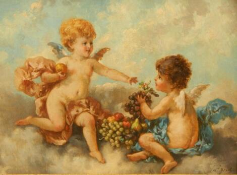 Niels Agaard Lytzen (1826-1890). Cherubs and fruit