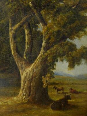 19thC British School. Cattle resting under tree