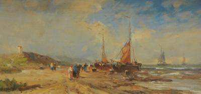 19thC Continental School. Coastal scene