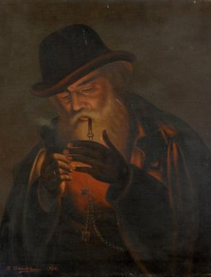B Bauckhouse (19th/20thC). Gentleman smoking a pipe