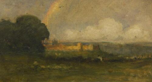 Arthur George Bell (1849-1916). Landscape oil on board