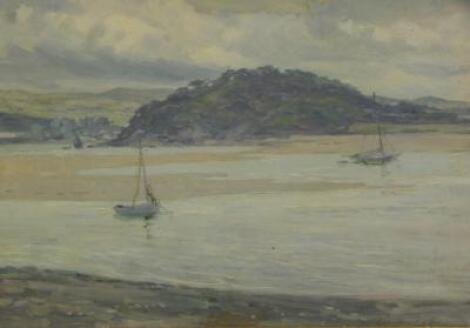 Robert Fowler (1853-1926). Coastal scene with sailing ships