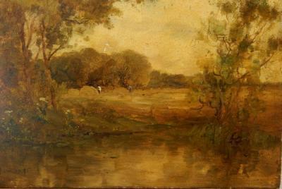 19thC Continental School. River landscape