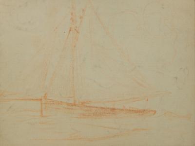 Montague J Dawson (1895-1973) Study of a yacht