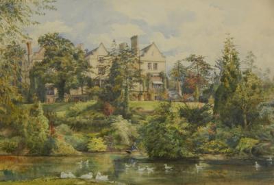 Constance Louise Fripp (act. c.1862-c.1900). Mansion by river