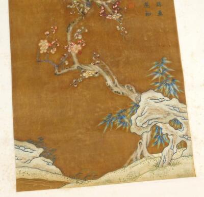 19thC Oriental School. Trees and flowering buds - 3