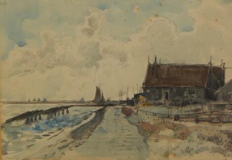 Leon Senf (1860-1940). Coastal harbour