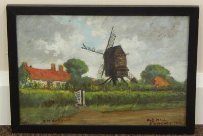 E M Cheales (19th/20thC). Old Mill Friskney - 2