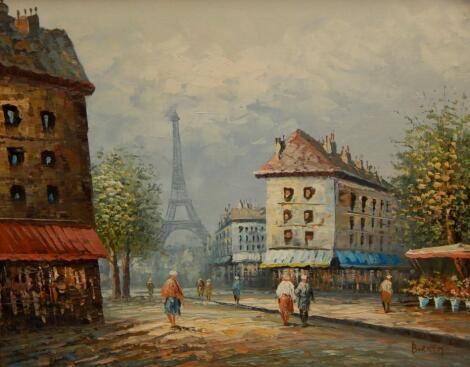 Caroline C Burnett (19th/20thC). Paris street scene