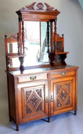 A late Victorian oak sideboard