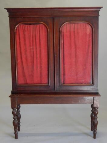 An unusual mahogany bookcase