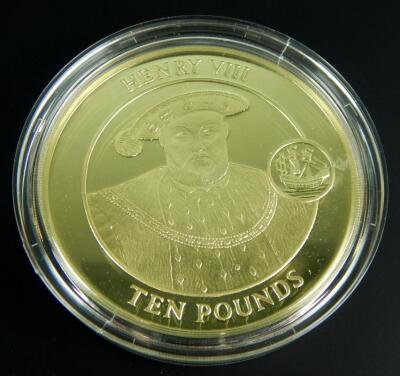 An 18ct gold Gibraltar ten pound coin