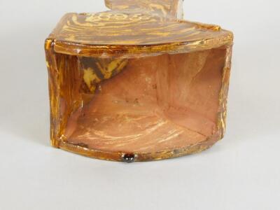 A late 19thC agateware pottery model of a country rocking chair - 2