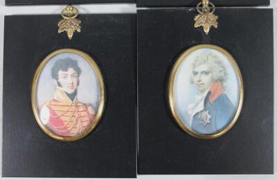 Four portrait miniature prints - 3