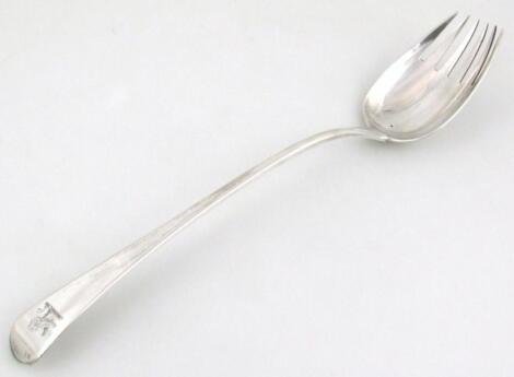 A George III silver serving fork