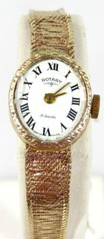 A ladies' 9ct gold Rotary cocktail watch