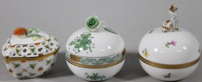 A Herend of Hungary hand painted porcelain jar