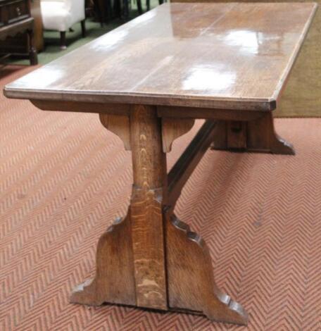 An early 20thC heavy oak refectory table