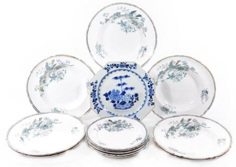 A 18thC Chinese export blue and white plate
