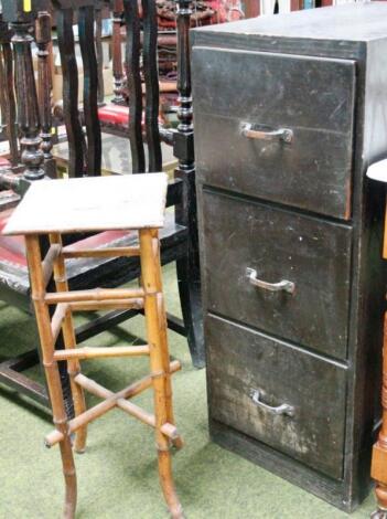 An early 20thC bamboo side table