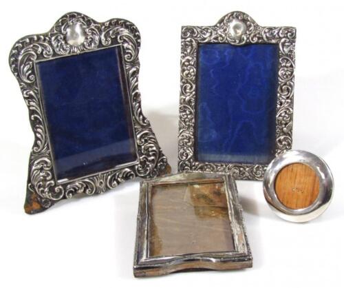 Various silver photograph frames