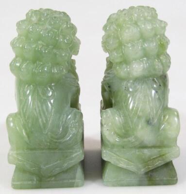 A pair of 20thC Chinese jadeite figures of Dogs of Fo - 4