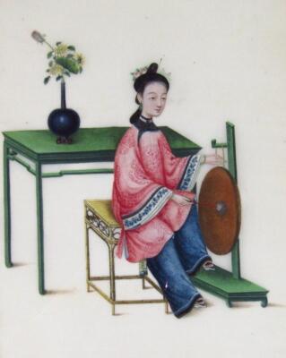 A late 19thC Chinese School. Figure of a lady in flowing robes - 4