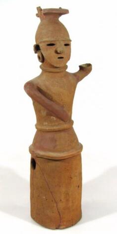 A Japanese Haniwa 5thC biscuit clay figure