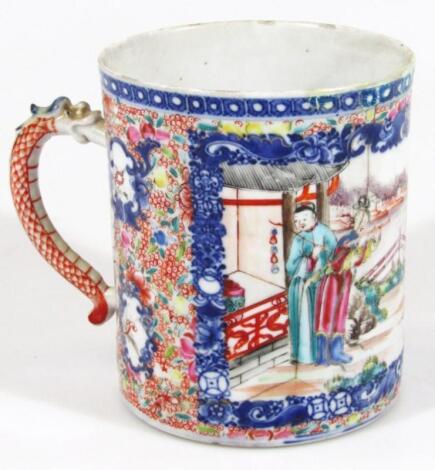 An early 19thC Chinese export porcelain ale tankard