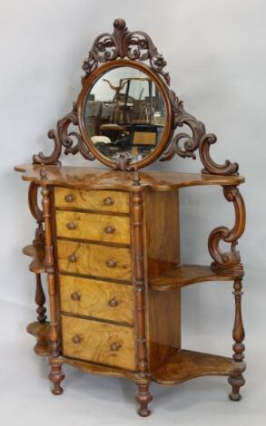 An unusual Victorian walnut chiffonier