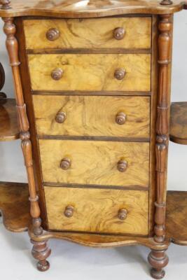 An unusual Victorian walnut chiffonier - 2