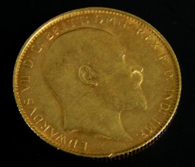 An Edward VII full gold sovereign