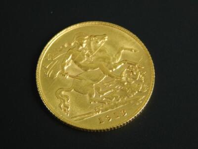 An Edward VII half gold sovereign - 2