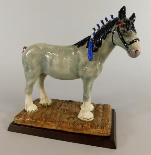 A Royal Doulton porcelain model of a grey Clydesdale