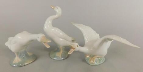 Three Lladro porcelain models