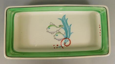 A Royal Staffordshire Clarice Cliff designed rectangular dish