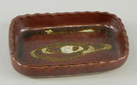 A Michael Cardew Winchcombe pottery stoneware rectangular dish