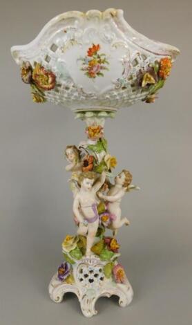 A Dresden porcelain table centrepiece