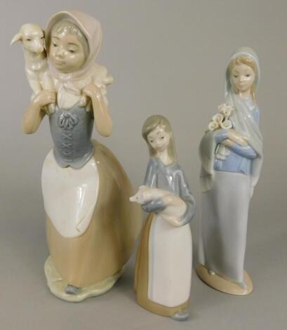 Two Lladro figures of young girls