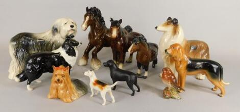 A group of Beswick and other animal figures