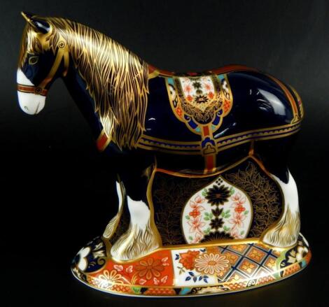 A Royal Crown Derby shire horse paperweight