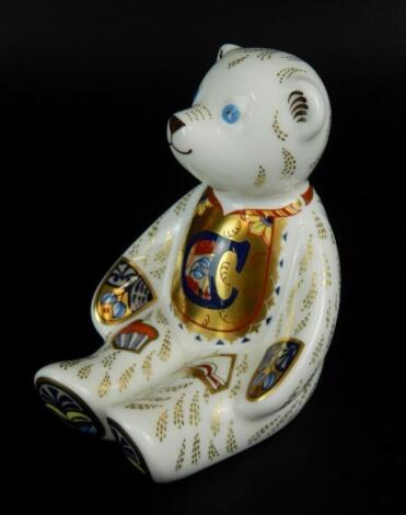 A Royal Crown Derby alphabet bear