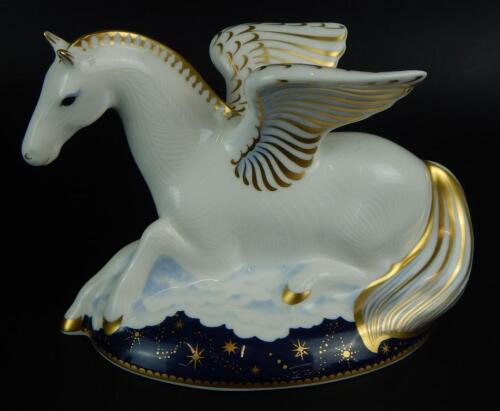 A Royal Crown Derby Pegasus paperweight