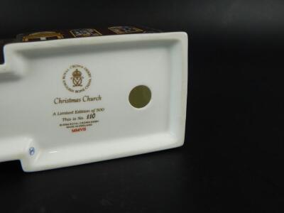 A Royal Crown Derby Christmas church paperweight - 2