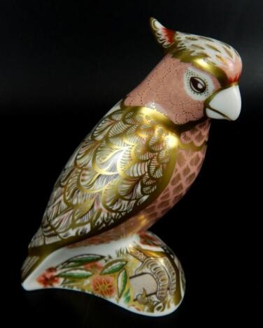 A Royal Crown Derby cockatoo paperweight