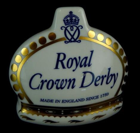 A Royal Crown Derby Crown name stand paperweight